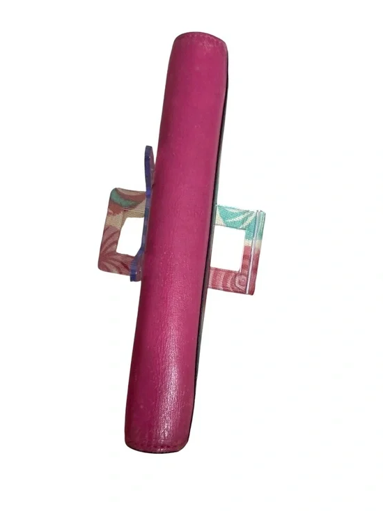 MCM Colorblock Wallet – Pink/Black Leather – Snap Closure - Picture 2 of 9